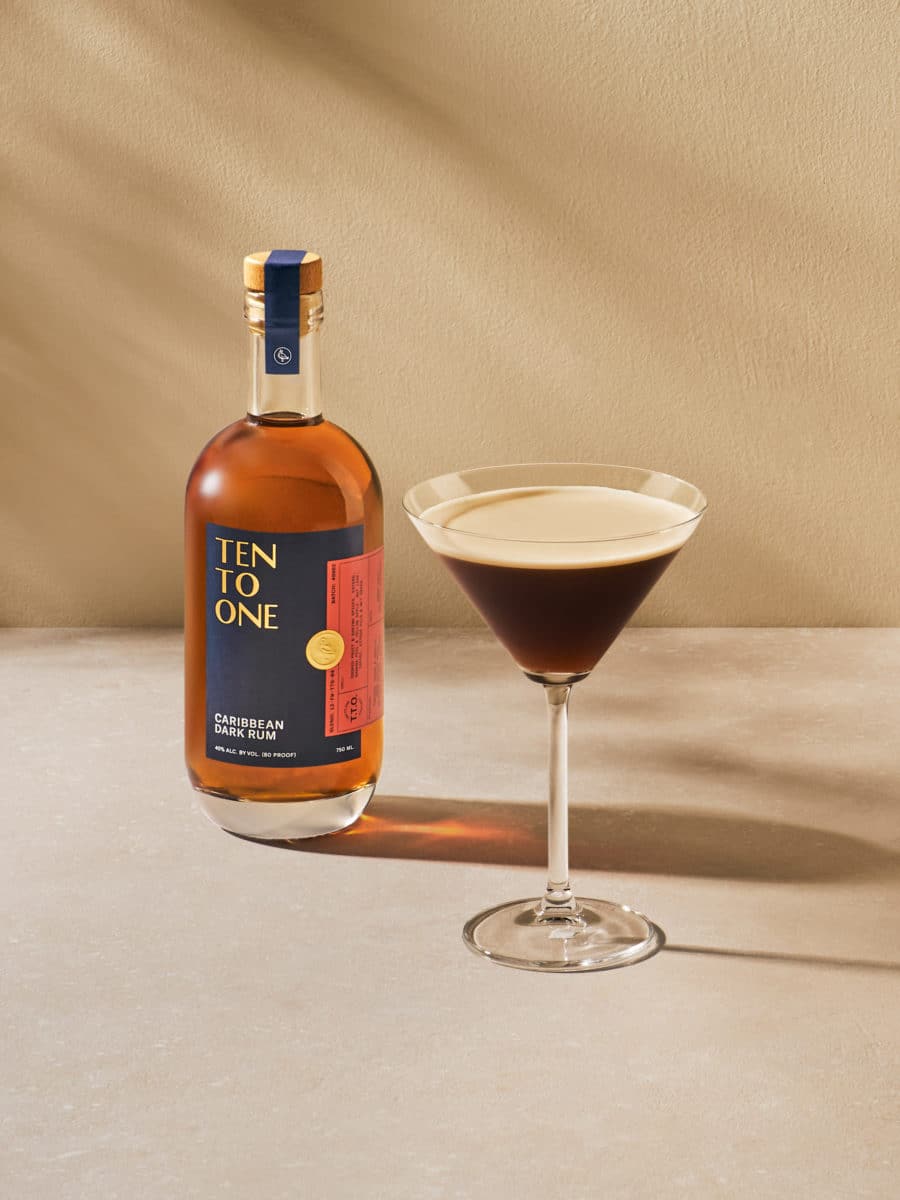 Ten To One Caribbean Coffee Martini featuring dark rum